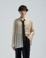 BED j.w. FORD "wink – Ivory" Tie Shirts|ベッドフォード "ウィンク – アイボリー" タイ付きシャツ メンズモデル着用