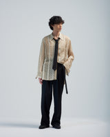 BED j.w. FORD "wink – Ivory" Tie Shirts|ベッドフォード "ウィンク – アイボリー" タイ付きシャツ メンズモデル着用