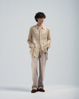 BED j.w. FORD "wink – Ivory" Tie Shirts|ベッドフォード "ウィンク – アイボリー" タイ付きシャツ メンズモデル着用