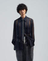 BED j.w. FORD "wink – Navy" Tie Shirts|ベッドフォード "ウィンク – ネイビー" タイ付きシャツ メンズモデル着用