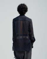 BED j.w. FORD "wink – Navy" Tie Shirts|ベッドフォード "ウィンク – ネイビー" タイ付きシャツ メンズモデル着用