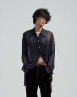 BED j.w. FORD "wink – Navy" Tie Shirts|ベッドフォード "ウィンク – ネイビー" タイ付きシャツ メンズモデル着用