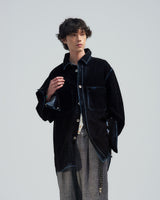 BED j.w. FORD "Over Shirt – Black" Over Sized Shirt|ベッドフォード "オーバーシャツ – ブラック" オーバーサイズシャツ メンズモデル着用