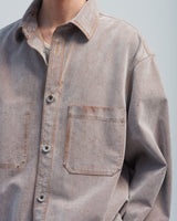 BED j.w. FORD "Over Shirt – Icegray" Over Sized Shirt|ベッドフォード "オーバーシャツ – アイスグレー" オーバーサイズシャツ メンズモデル着用