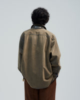 BED j.w. FORD "Over Shirt – Khaki" Over Sized Shirt|ベッドフォード "オーバーシャツ – カーキ" オーバーサイズシャツ メンズモデル着用