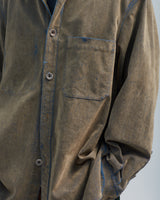 BED j.w. FORD "Over Shirt – Khaki" Over Sized Shirt|ベッドフォード "オーバーシャツ – カーキ" オーバーサイズシャツ メンズモデル着用