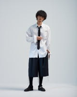 BED j.w. FORD "Day 5 Shirts – White" Tie Shirts|ベッドフォード "デイ5シャツ – ホワイト" タイ付きシャツ メンズモデル着用