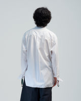 BED j.w. FORD "Day 5 Shirts – White" Tie Shirts|ベッドフォード "デイ5シャツ – ホワイト" タイ付きシャツ メンズモデル着用