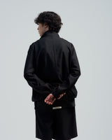 BED j.w. FORD "No Stress – Black" Pullover Jacket|ベッドフォード "ノーストレス – ブラック" プルオーバージャケット メンズモデル着用