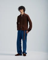 BED j.w. FORD "Drivers High – Brown" Drivers Knit Sweater|ベッドフォード "ドライバーズハイ – ブラウン" ドライバーズニット メンズモデル着用