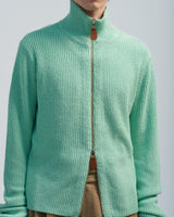 BED j.w. FORD "Drivers High – Emerald" Drivers Knit Sweater|ベッドフォード "ドライバーズハイ – エメラルド" ドライバーズニット メンズモデル着用