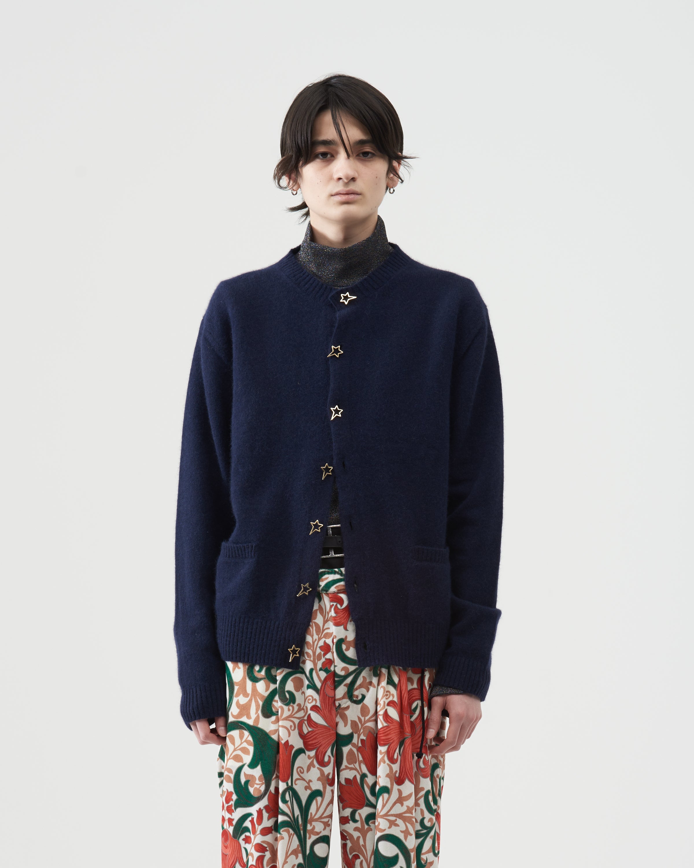 Round Neck Cardigan – D.Navy｜BED j.w. FORD Official Website