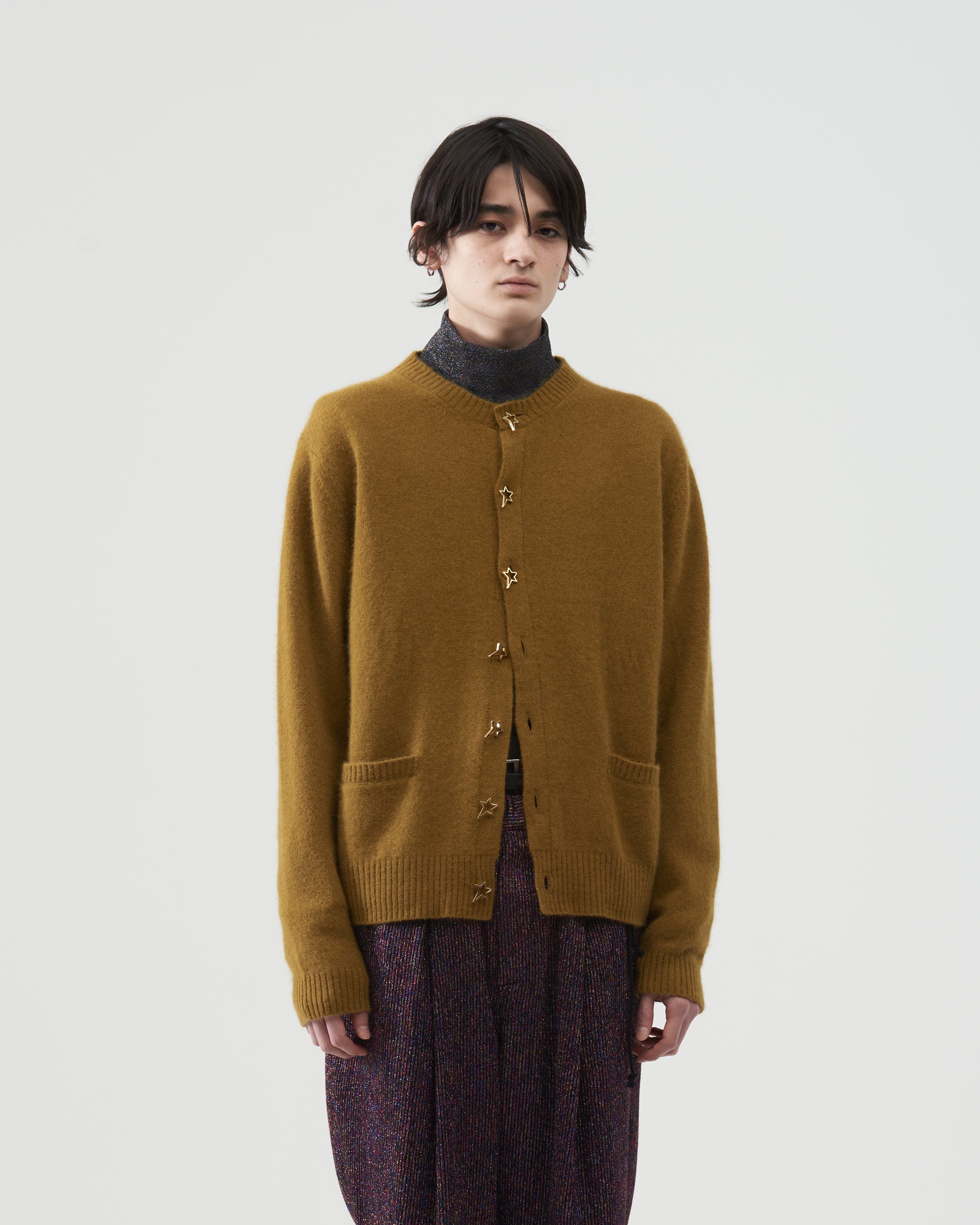 Round Neck Cardigan – Gold｜BED j.w. FORD Official Website