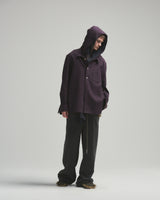 BED j.w. FORD "Two Hooded – Bordeaux" Hooded Shirts|ベッドフォード "ツーフーデット – ボルドー" フード付きシャツ メンズモデル着用