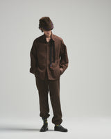 BED j.w. FORD "Not Training – Brown” Leather Track Pants|ベッドフォード "ノットトレーニング – ブラウン” レザートラックパンツ メンズモデル着用