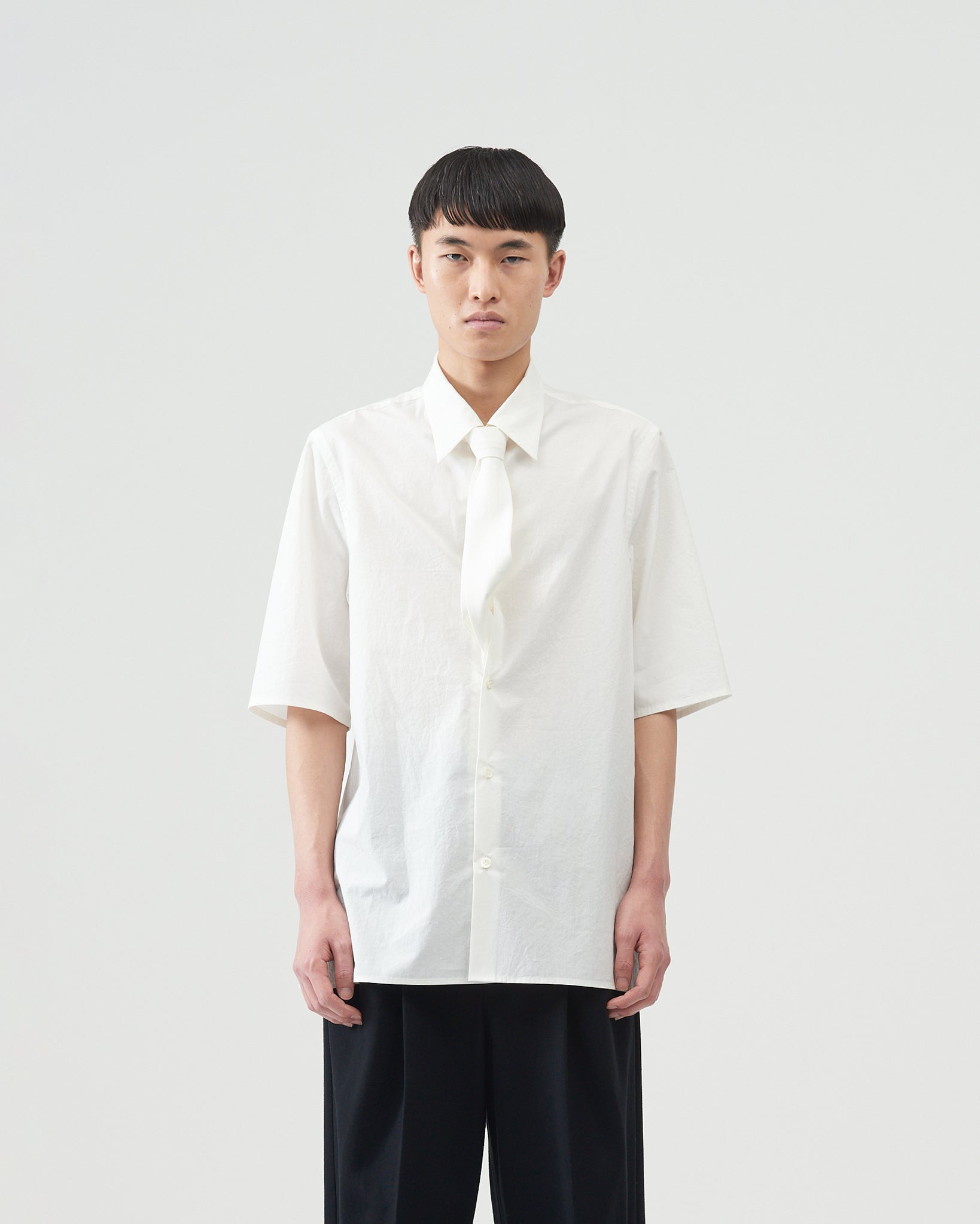 Half-sleeve Tie Shirts – White｜BED j.w. FORD Official Website