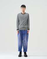 Henry-neckline Shirts – Black×White