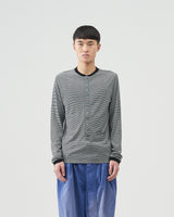 Henry-neckline Shirts – Black×White