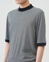 Mock Turtleneck T-shirts – Black×White