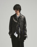 BED j.w. FORD "AE-Leather – Black" Leather Jacket|ベッドフォード “エーイーレザー – ブラック” レザージャケット メンズモデル着用