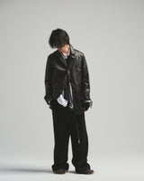 BED j.w. FORD "AE-Leather – Black" Leather Jacket|ベッドフォード “エーイーレザー – ブラック” レザージャケット メンズモデル着用