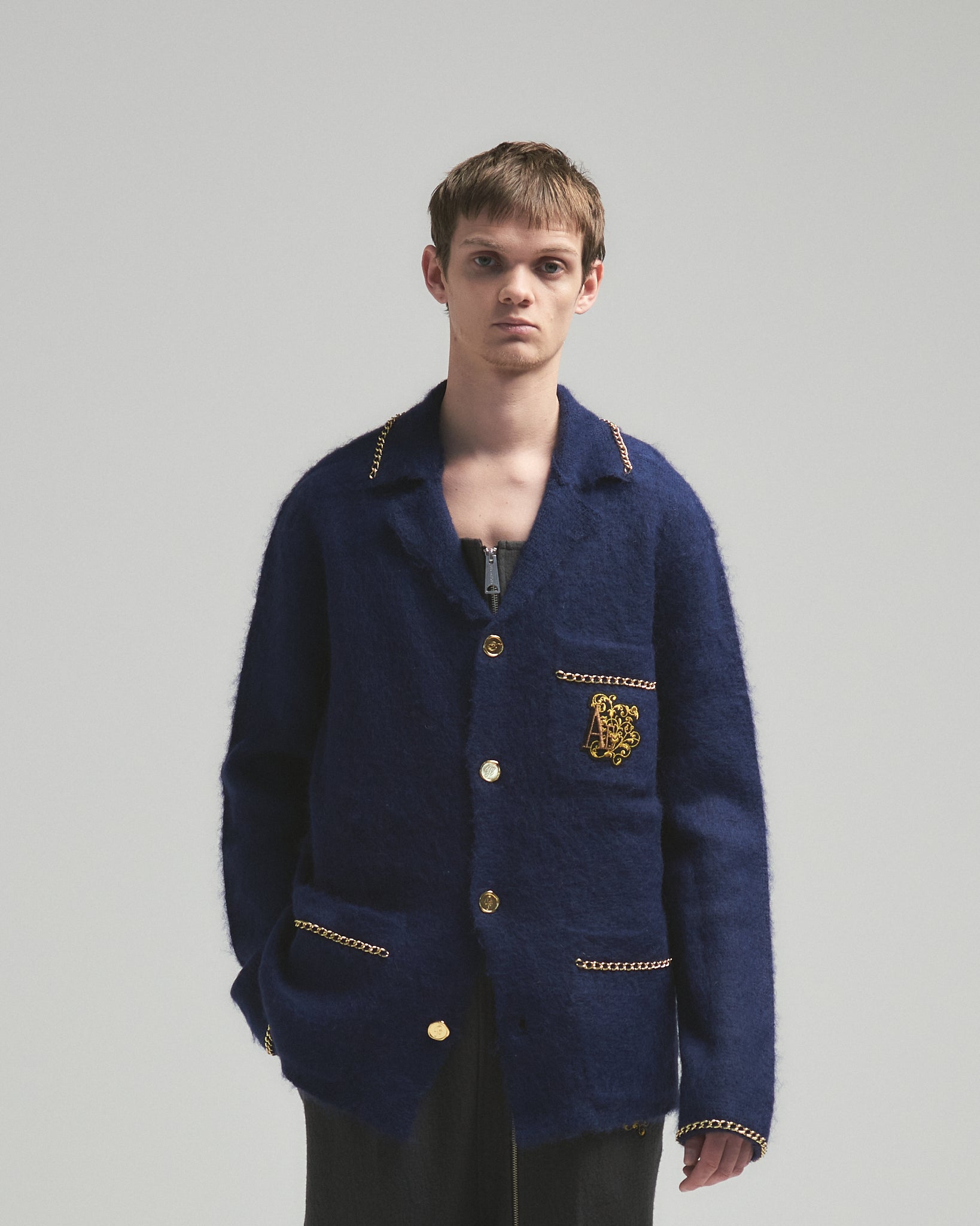 C-open collar – Navy｜BED j.w. FORD Official Website