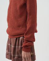 Mock-neck Sweater – Red