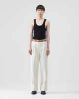 Cotton Silk Pilling Wide Trousers – Natural