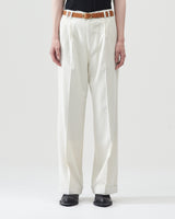 Cotton Silk Pilling Wide Trousers – Natural
