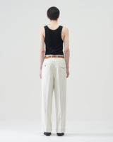 Cotton Silk Pilling Wide Trousers – Natural