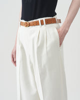 Cotton Silk Pilling Wide Trousers – Natural