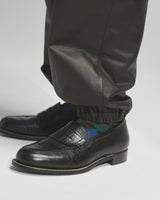 BED j.w. FORD "Not Training – Black” Leather Track Pants|ベッドフォード "ノットトレーニング – ブラック” レザートラックパンツ メンズモデル着用