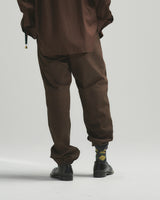 BED j.w. FORD "Not Training – Brown” Leather Track Pants|ベッドフォード "ノットトレーニング – ブラウン” レザートラックパンツ メンズモデル着用