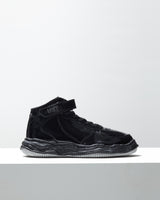 "WAYNE" OG Sole Patent Leather High-top Sneaker - Black