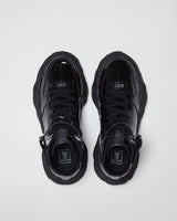 "WAYNE" OG Sole Patent Leather High-top Sneaker - Black