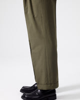 Cotton Two-tuck Pants – Olive