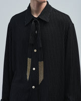 BED j.w. FORD "Ribbon – Stripe" Ribbon Shirts|ベッドフォード "リボン – ストライプ" リボンシャツ メンズモデル着用