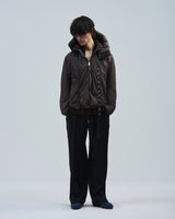 BED j.w. FORD "Over Hood – Brown" Pullover Down Jacket|ベッドフォード "オーバーフード – ブラウン" プルオーバーダウンジャケット メンズモデル着用