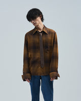 BED j.w. FORD "Office Casual – Camel" Tie Check Shirts|ベッドフォード "オフィスカジュアル – キャメル" タイ付きチェックシャツ メンズモデル着用