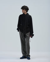 BED j.w. FORD "Scarf – Black" Scarf Shirts|ベッドフォード "スカーフ – ブラック" スカーフシャツ メンズモデル着用