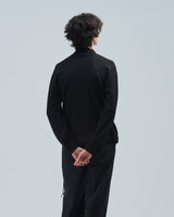 BED j.w. FORD "2.5 quintet – Black" Layered Knit Sweater|ベッドフォード "2.5 クインテット – ブラック" レイヤードニットセーター メンズモデル着用