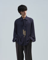 BED j.w. FORD "Scarf – D.Navy" Scarf Shirts|ベッドフォード "スカーフ – ダークネイビー" スカーフシャツ メンズモデル着用