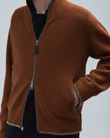 BED j.w. FORD "Drivers (K)ai – Camel" Chain Drivers Knit|ベッドフォード "ドライバーズカイ – キャメル" チェーンドライバーズニット メンズモデル着用