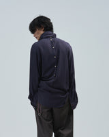 BED j.w. FORD "Scarf – Navy" Scarf Shirts|ベッドフォード "スカーフ – ネイビー" スカーフシャツ メンズモデル着用