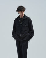 BED j.w. FORD "Two Pockets – Black" Pullover Shirts|ベッドフォード "ツーポケッツ – ブラック" プルオーバーシャツ メンズモデル着用