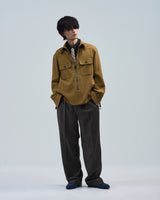 BED j.w. FORD "Two Pockets – Sepia" Pullover Shirts|ベッドフォード "ツーポケッツ – セピア" プルオーバーシャツ メンズモデル着用