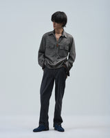 BED j.w. FORD "Two Pockets – Black×White" Pullover Shirts|ベッドフォード "ツーポケッツ – ブラック×ホワイト" プルオーバーシャツ メンズモデル着用
