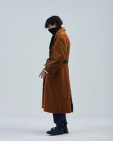 BED j.w. FORD "Shadow – Camel" Corduroy Long Coat|ベッドフォード "シャドウ – キャメル" コーデュロイロングコート メンズモデル着用