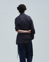 BED j.w. FORD "Short Gown – D.Navy" Short Gown|ベッドフォード "ショートガウン – ダークネイビー" ショートガウン メンズモデル着用