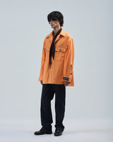BED j.w. FORD "WCS – Orange" Work Shirts|ベッドフォード "ダブリューシーエス – オレンジ" ワークシャツ メンズモデル着用